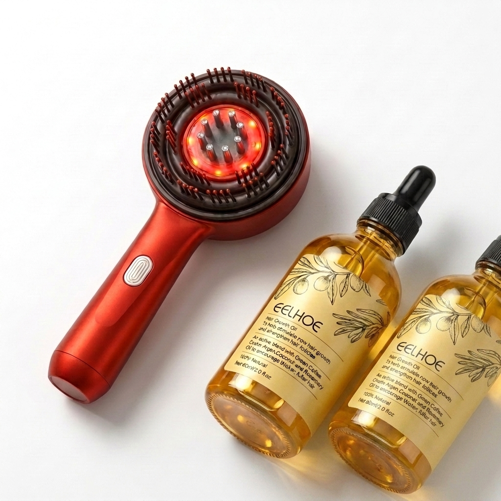 3er Bundle – Rotlichtbürste & 2× Rosmarin Haaröl