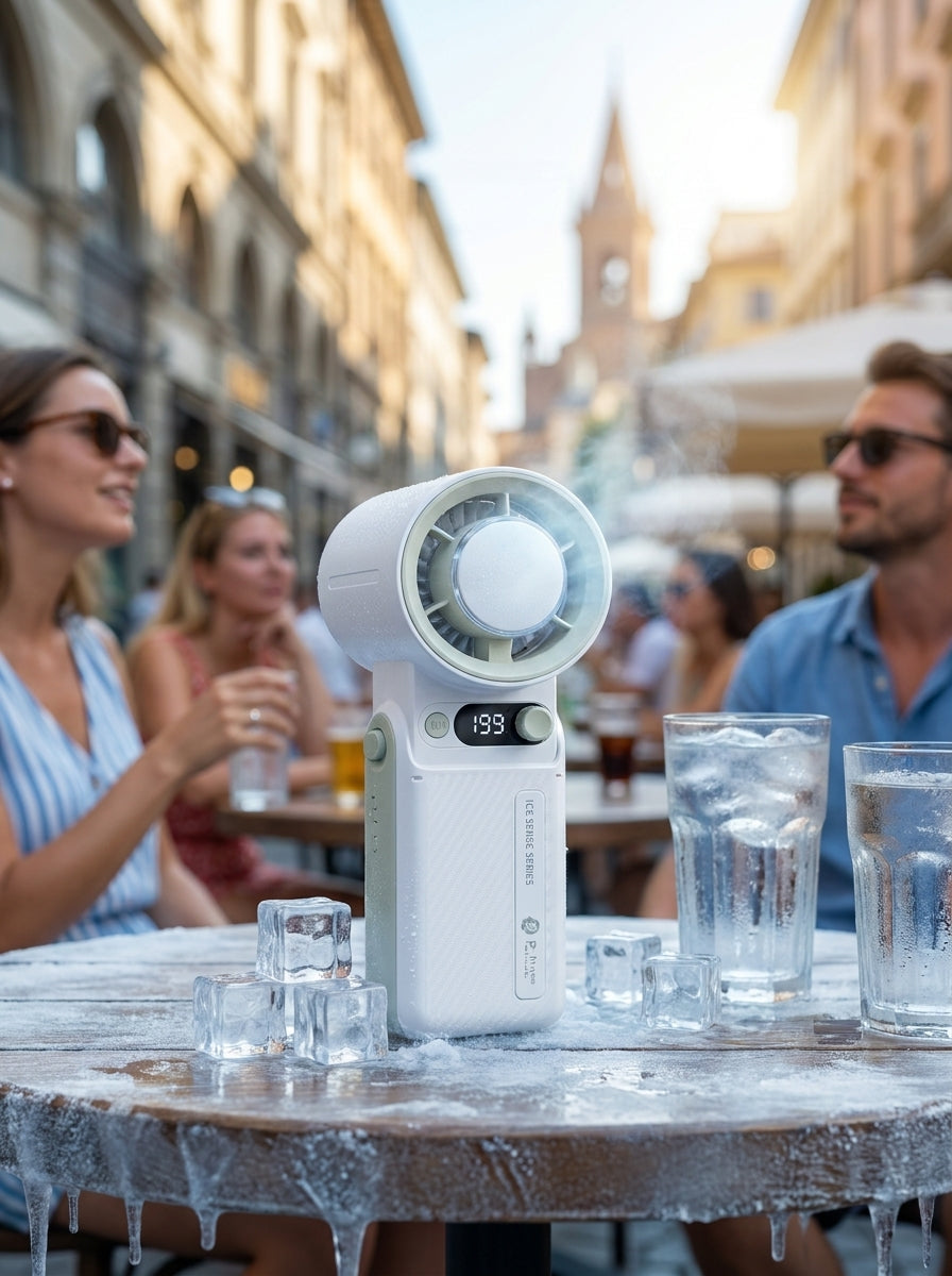 Tragbarer 3-in-1 Handventilator mit starkem Luftstrom, LED-Display und 8000mAh Akku
