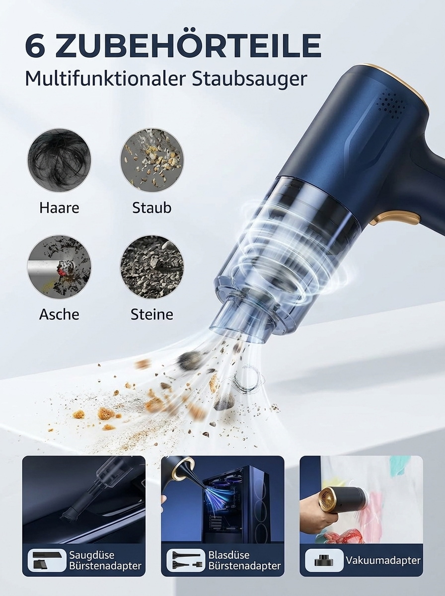 Kabelloser Handstaubsauger für Auto, Zuhause & Büro