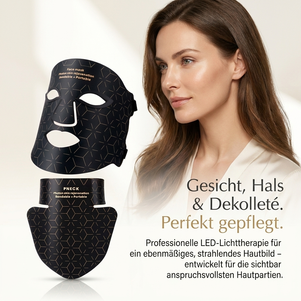 LED Lichttherapie-Maske für Gesicht & Hals
