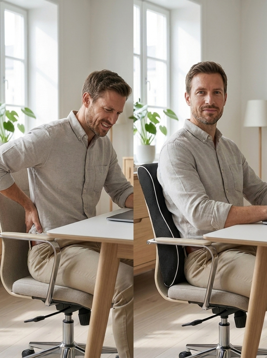 Ergonomisches Lendenstützkissen aus Memory-Foam